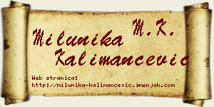 Milunika Kalimančević vizit kartica